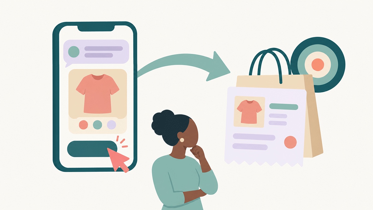 A tap on an RCS message leading to a Shopify order matched to the campaign